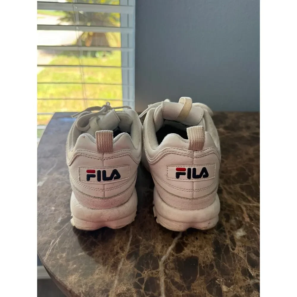 FILA Disruptor II Premium White Chunky Platform Sneakers Women’s Size 6.5 Y2K